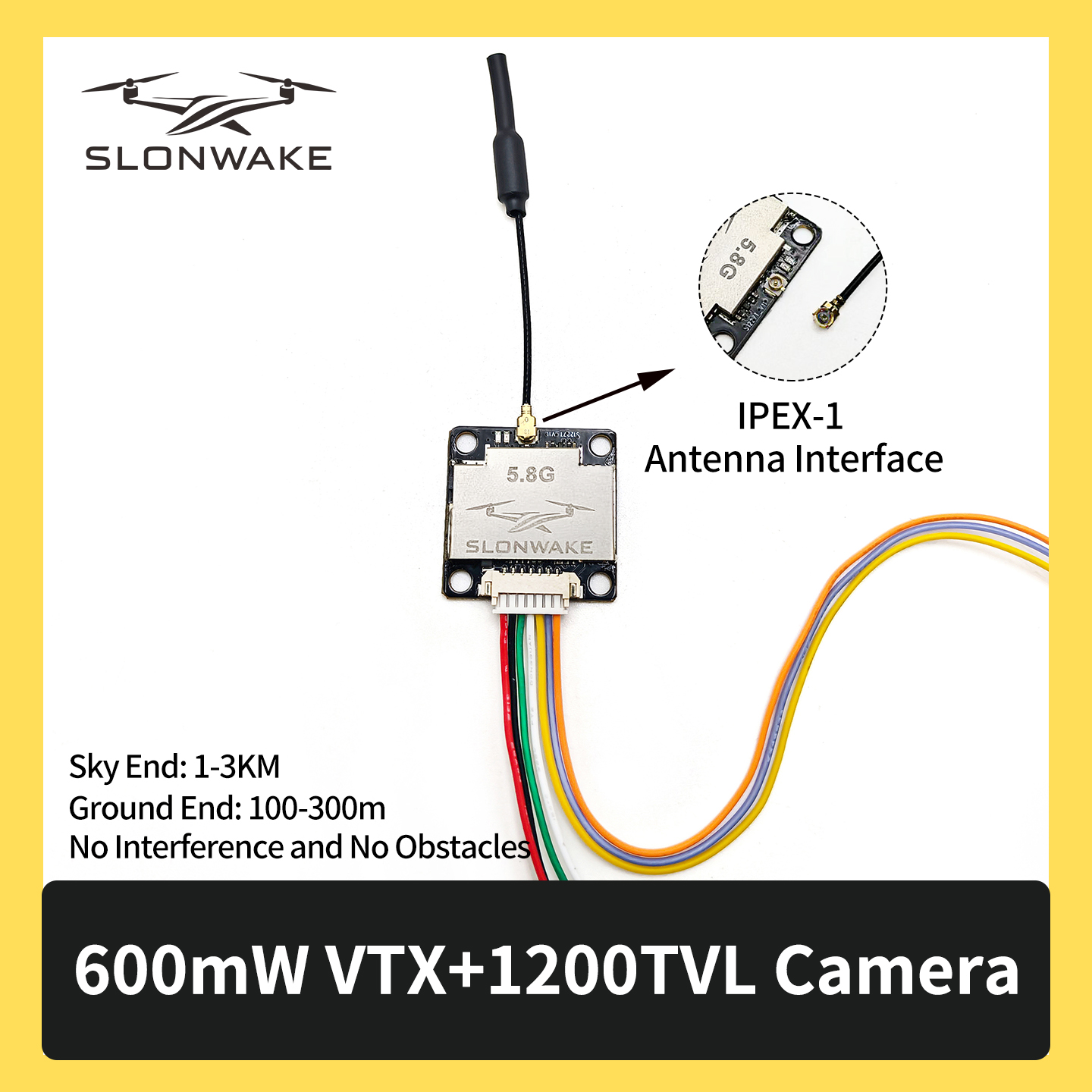 SLONWAKE 5.8G 600mW 7-24V FPV  - Drone Camera Wide Angle บทวิจารณ์และราคา