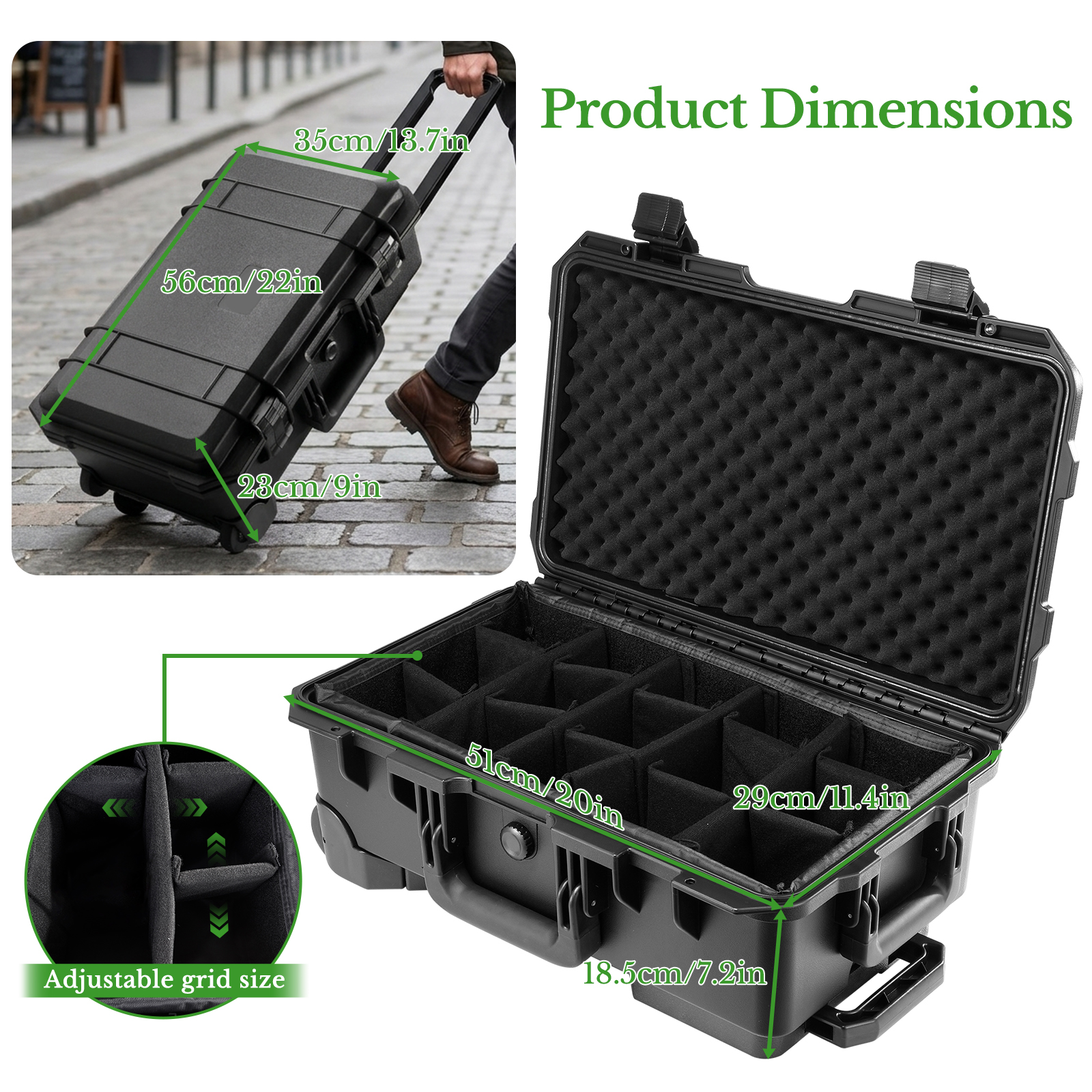 Professional Large Hard Rollin - Drone Camera Case บทวิจารณ์และราคา