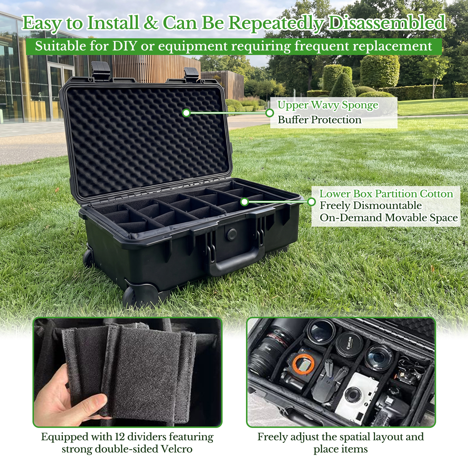 Professional Large Hard Rollin - Drone Camera Case บทวิจารณ์และราคา