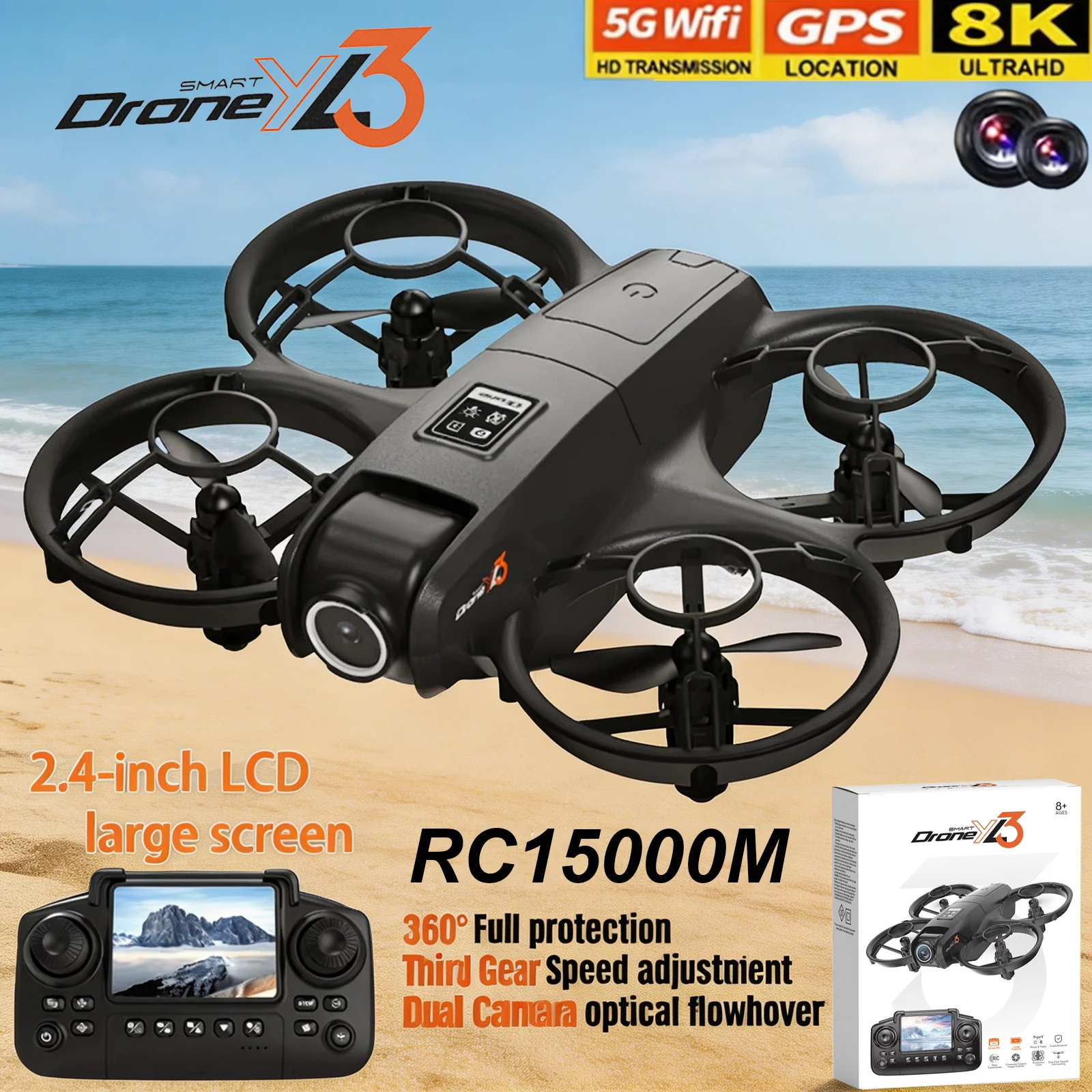 New YL3 RC Drone 8K 1080P Wide - Drone Camera Night Vision บทวิจารณ์และราคา